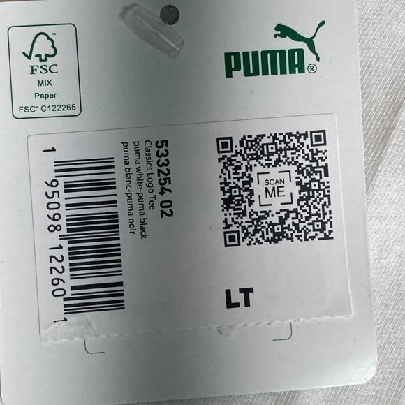 NEW! PUMA CLASSIC LT Large Tall Men's Men Graphic Print T-Shirt Tee Shirt White - Picture 7 of 7